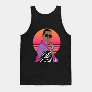 Anime Kawaii Geisha Girl in Vaporwave Aesthetic Tank Top